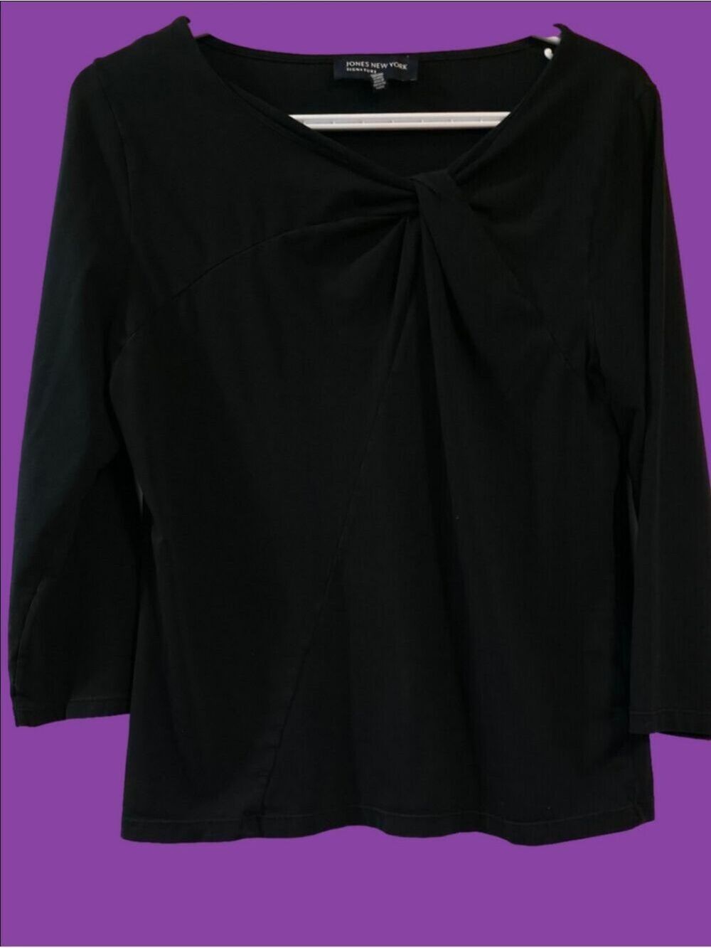 4/$25 Deal! Jones New York Black Twist-Front Top